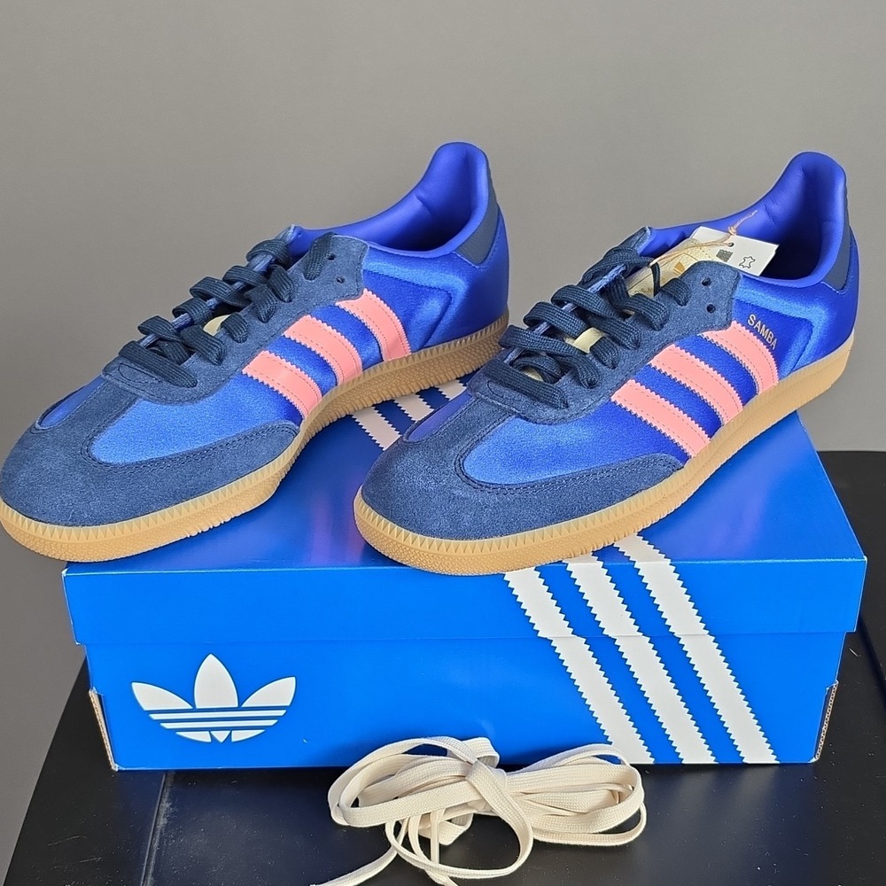 Adidas Samba Blue Pink Gum Sole Men's 10.5 New w/ Box Classic